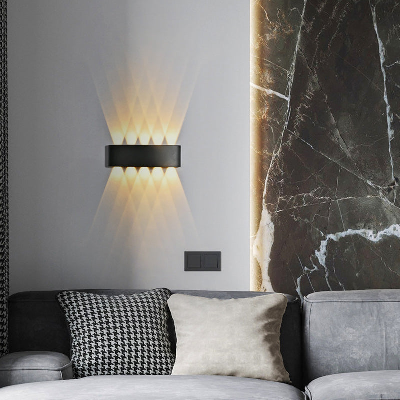 Modern Minimalist Waterproof Cylinder Rectangular Aluminium Iron Acrylic LED Wall Sconce Lamp For Outdoor Patio Cuvalon
