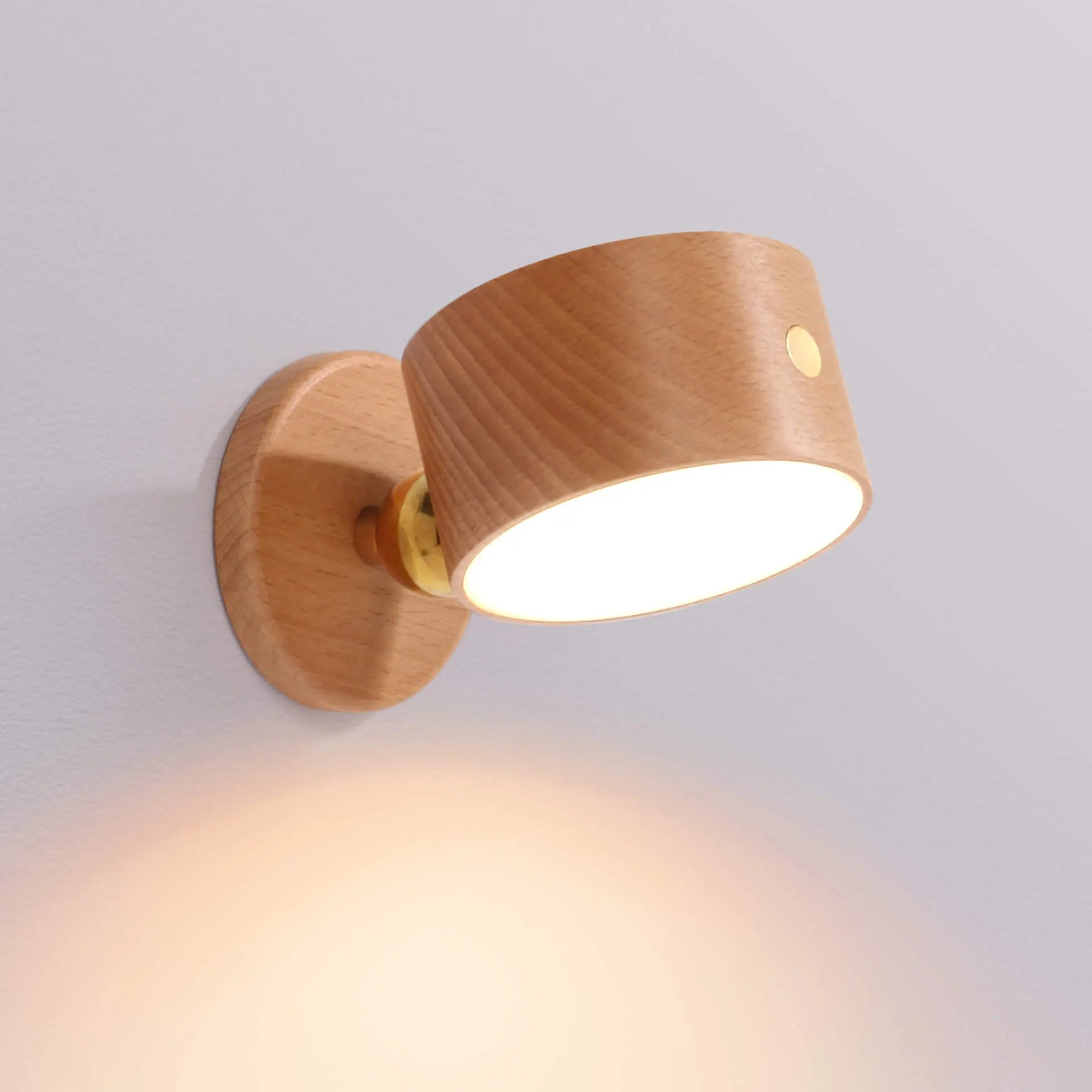 Simple Wooden USB Rechargeable Touch Magnetic LED Night Light Wall Sconce Lamp Cuvalon
