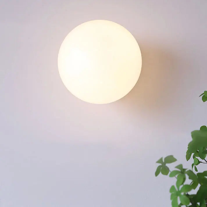 Modern Vintage Minimalist Iron Glass Round Head 1-Light Wall Sconce Lamp Cuvalon