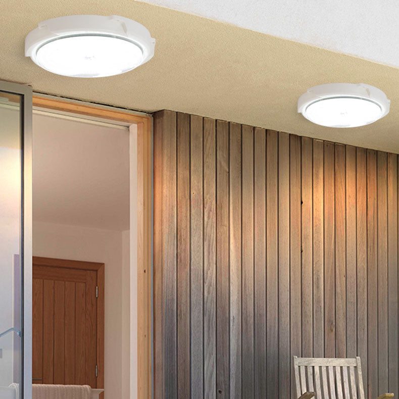 Modern Round Solar LED Remote Control Outdoor Indoor Flush Mount Lighting Cuvalon
