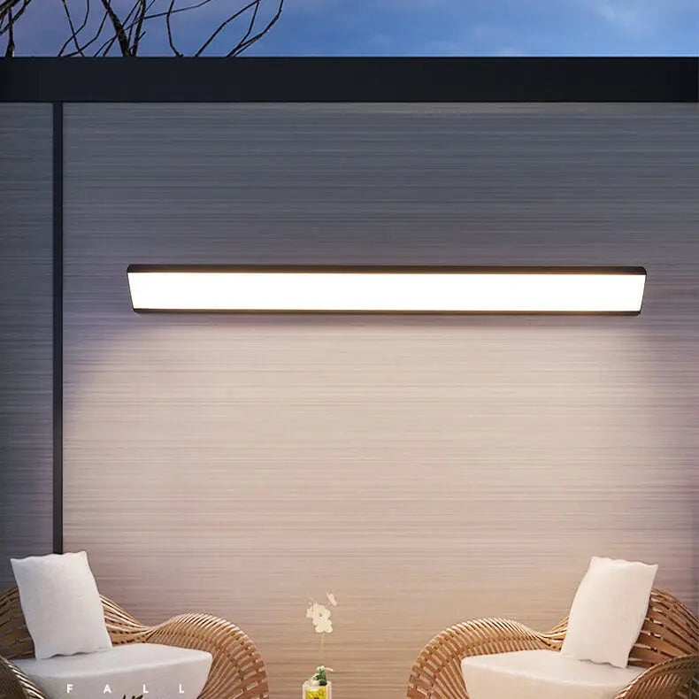Modern Minimalist Aluminum Acrylic Waterproof Long Outdoor Indoor LED Wall Sconce Lamp Cuvalon