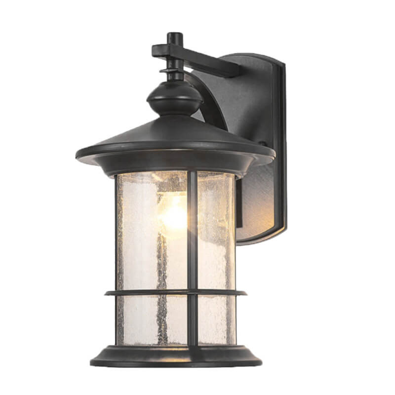 Industrial Vintage Bubble Glass Column 1-Light Outdoor Waterproof Wall Sconce Lamp Cuvalon