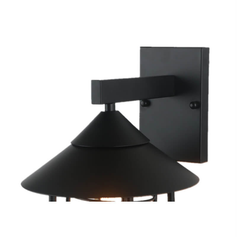 Vintage Industrial Iron Lantern Indoor Outdoor 1-Light Wall Sconce Lamp Cuvalon