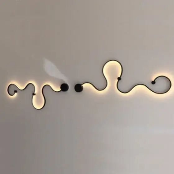 Modern Long Aluminum Snake Shaped 1-Light Curved LED Wall Sconce Lamp Cuvalon