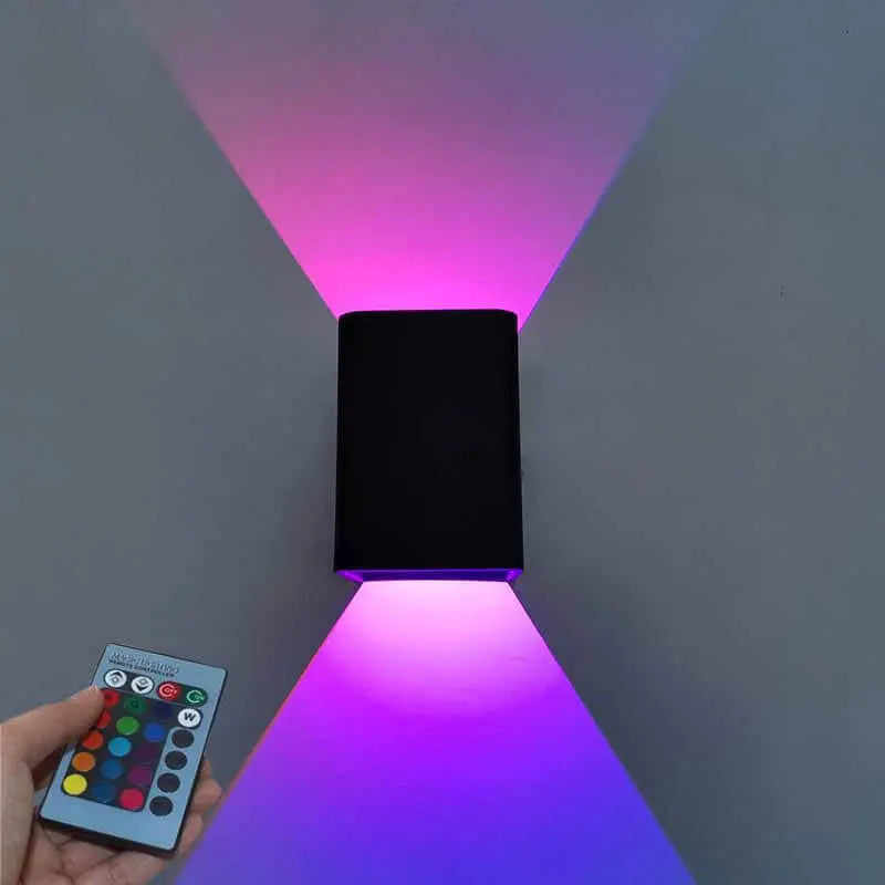 Modern Square Aluminum LED RGB Wall Sconce Lamp Cuvalon