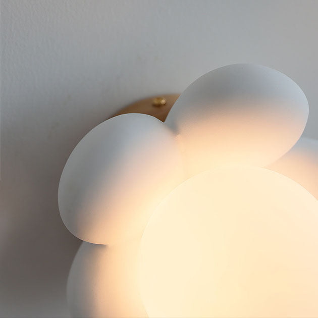 Modern Creative Flowers Shape Glass Ceramic 1-Light Kids Wall Sconce Lamp Cuvalon