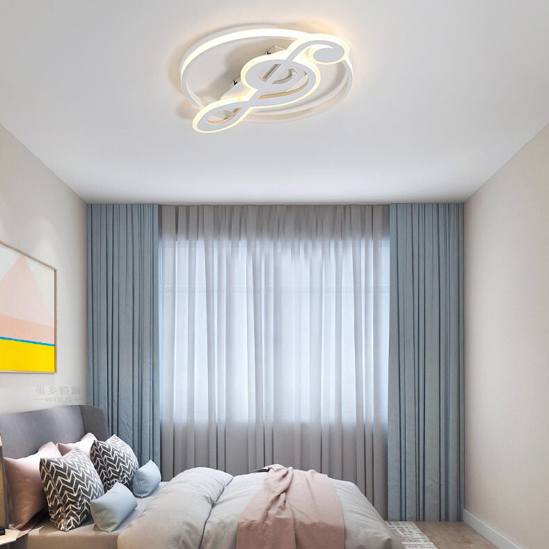 Nordic Creative Music Notes Design LED Flush Mount Ceiling Light Cuvalon