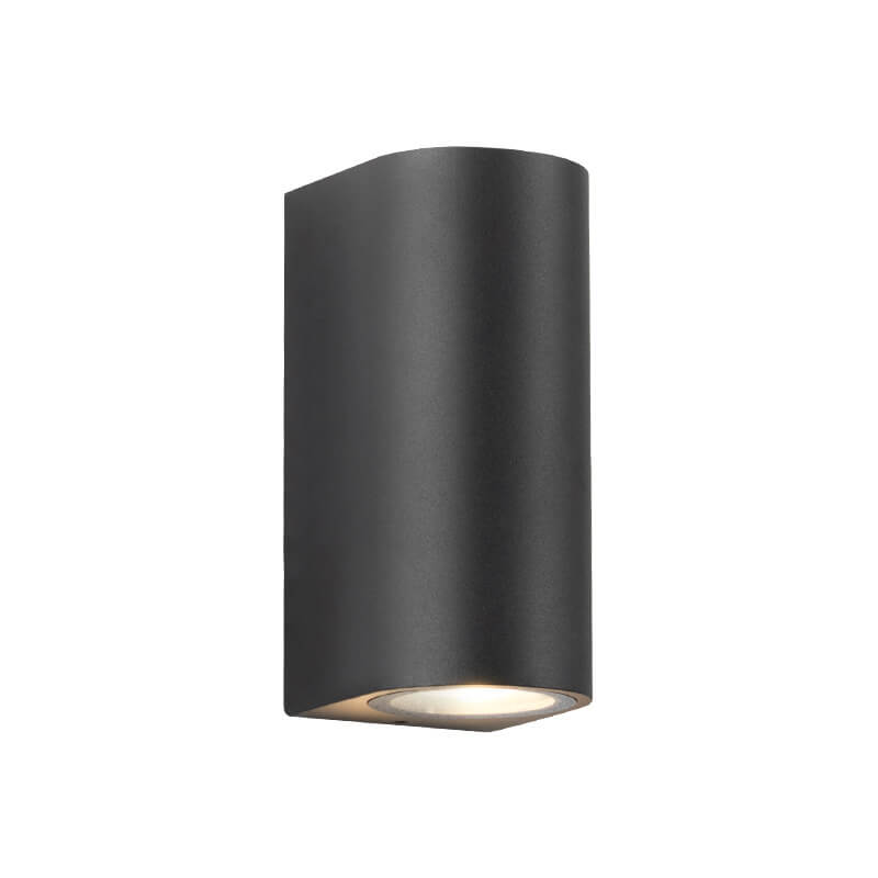 Modern Simple Outdoor Waterproof Aluminum Glass Cylinder 2-Light Wall Sconce Lamp Cuvalon