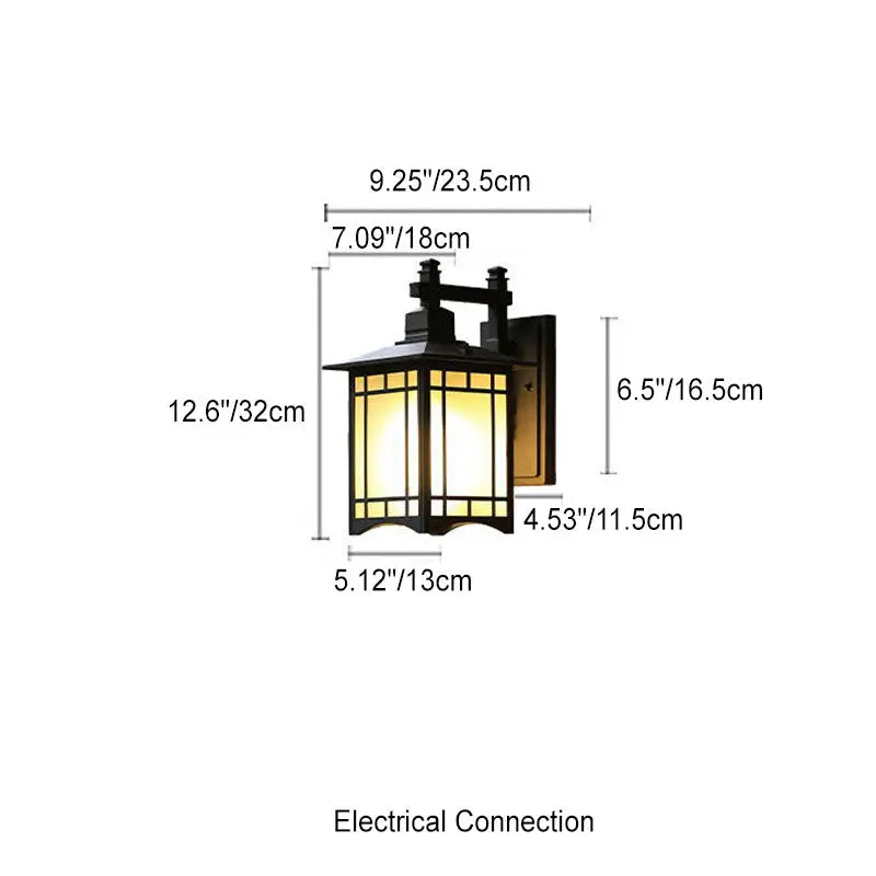 Modern Waterproof Solar Aluminum Chinese Pavilion Shape 1-Light Wall Sconce Lamp Cuvalon