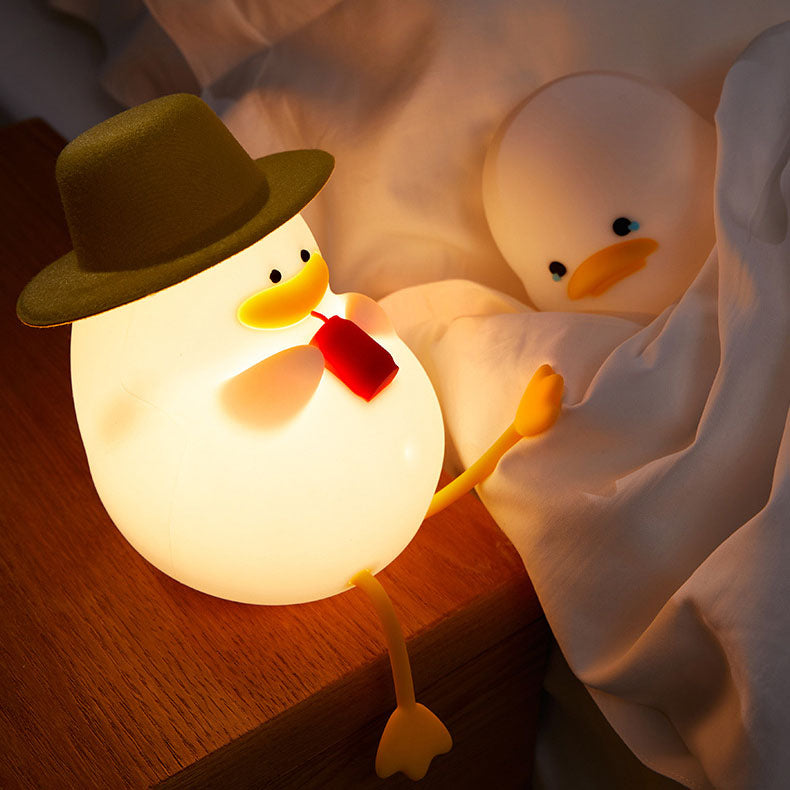 Creative Cartoon Silicone Duck Pat  LED Night Light Table Lamp Cuvalon