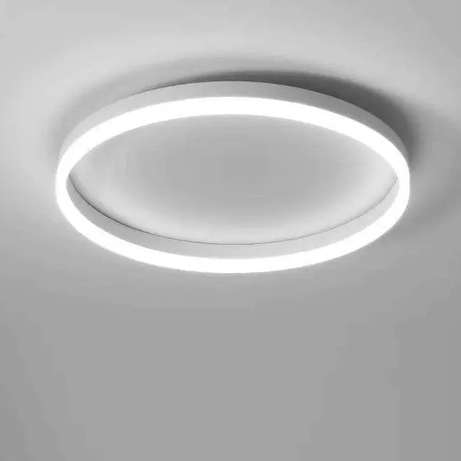 Nordic Minimalist Circle Ring Iron Acrylic LED Flush Mount Ceiling Light Cuvalon