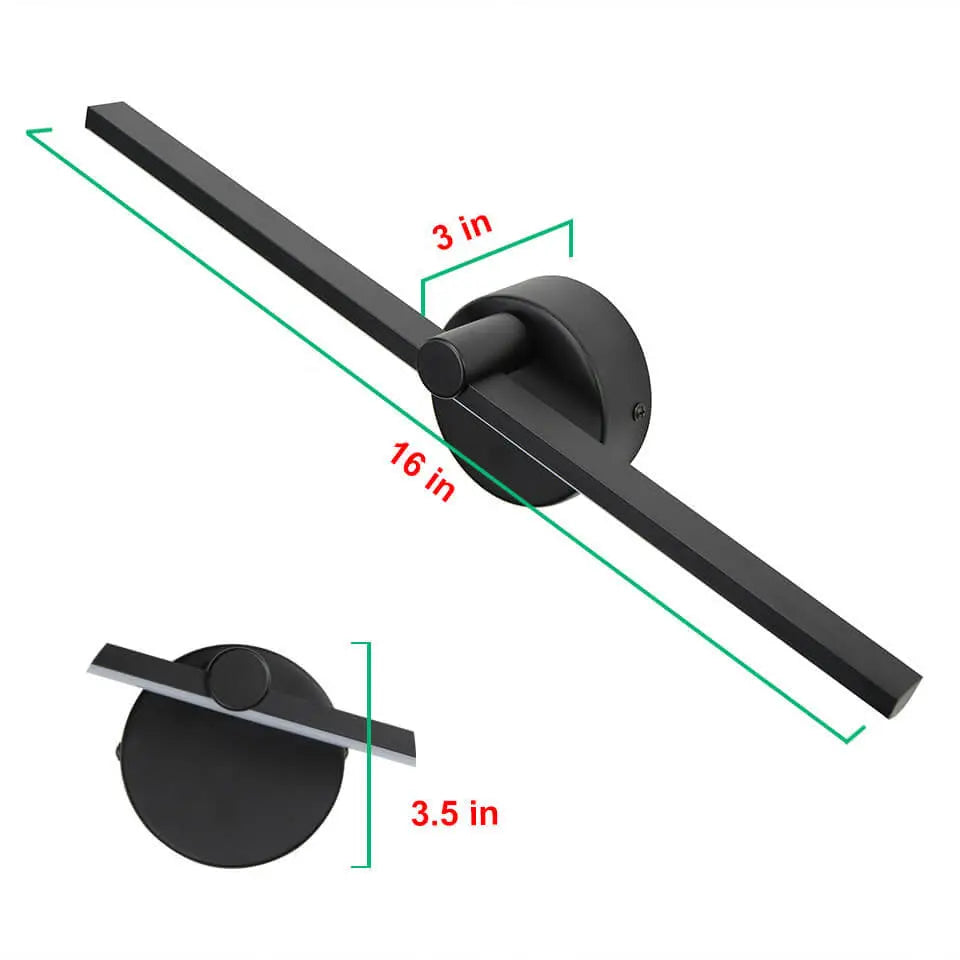 Nordic Minimalist Aluminum Long Bar Switch LED Mirror Wall Sconce Lamp Cuvalon
