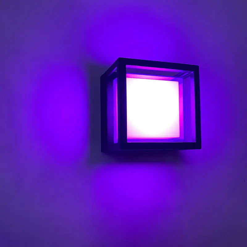Modern Minimalist Waterproof Square Aluminum Acrylic LED Outdoor Wall Sconce Lamp For Garden Cuvalon