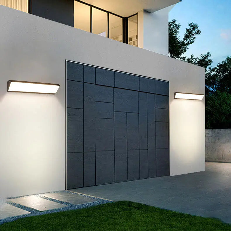 Modern Minimalist Aluminum Acrylic Waterproof Long Outdoor Indoor LED Wall Sconce Lamp Cuvalon