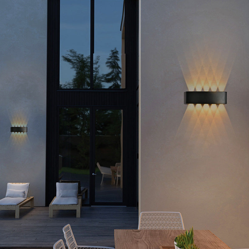Modern Minimalist Waterproof Cylinder Rectangular Aluminium Iron Acrylic LED Wall Sconce Lamp For Outdoor Patio Cuvalon