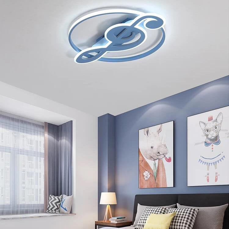 Nordic Creative Music Notes Design LED Flush Mount Ceiling Light Cuvalon