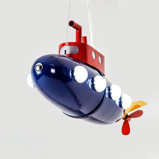 Contemporary Creative Cartoon Submarine Iron LED Kids Chandelier For Bedroom Cuvalon