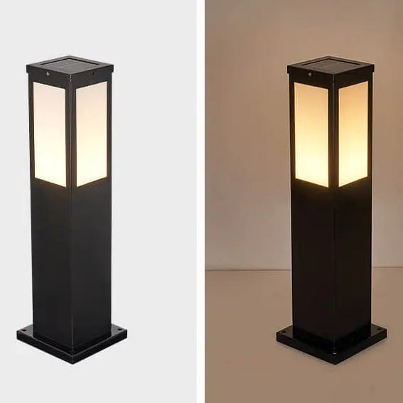Modern Solar Lawn Square Column Outdoor Waterproof Path Lamp Cuvalon