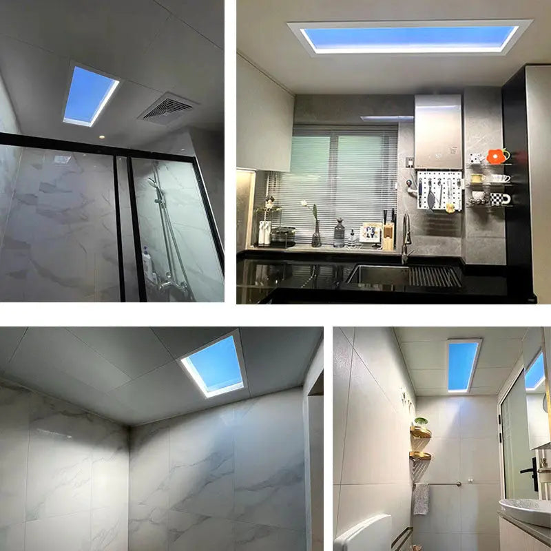 Modern Minimalist Smart Blue Sky Metal LED Flush Mount Ceiling Light for Living Room Cuvalon