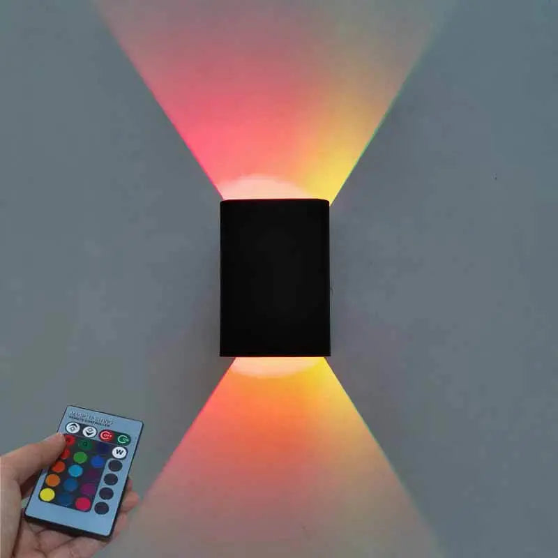 Modern Square Aluminum LED RGB Wall Sconce Lamp Cuvalon
