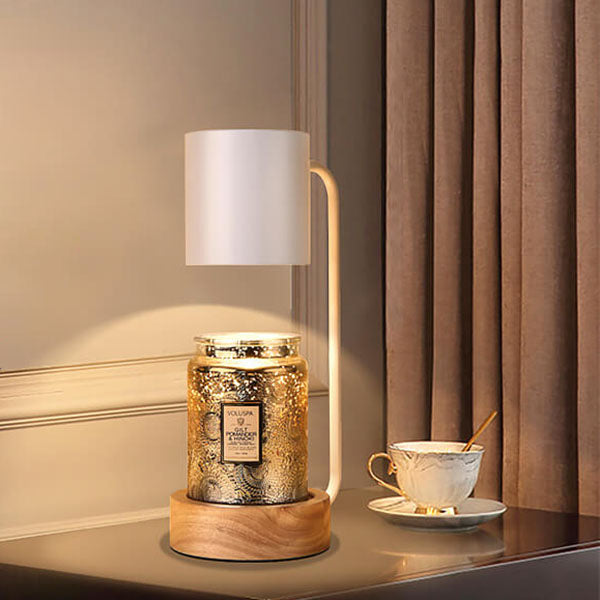 Japanese Minimalist Wood Timing Dimming 1-Light Melting Wax Table Lamp Cuvalon