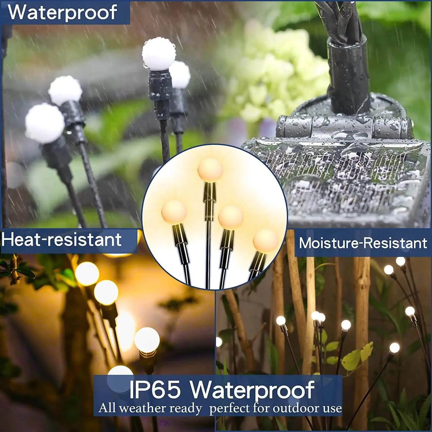 Modern Decorative Solar Firefly Waterproof ABS LED Lawn Insert Ground Outdoor Landscape Lighting Cuvalon