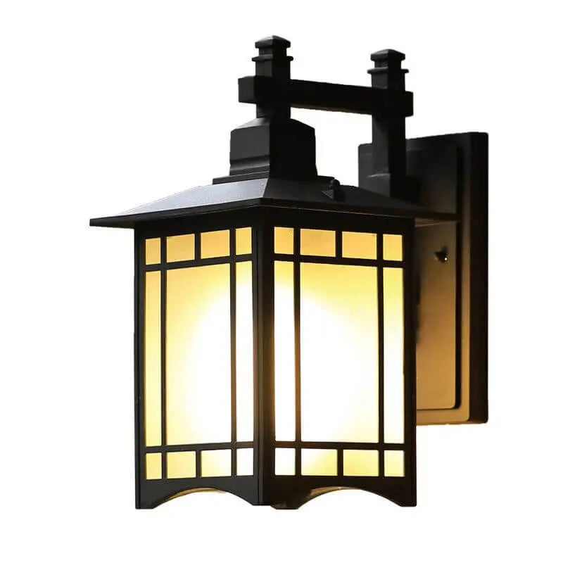 Modern Waterproof Solar Aluminum Chinese Pavilion Shape 1-Light Wall Sconce Lamp Cuvalon