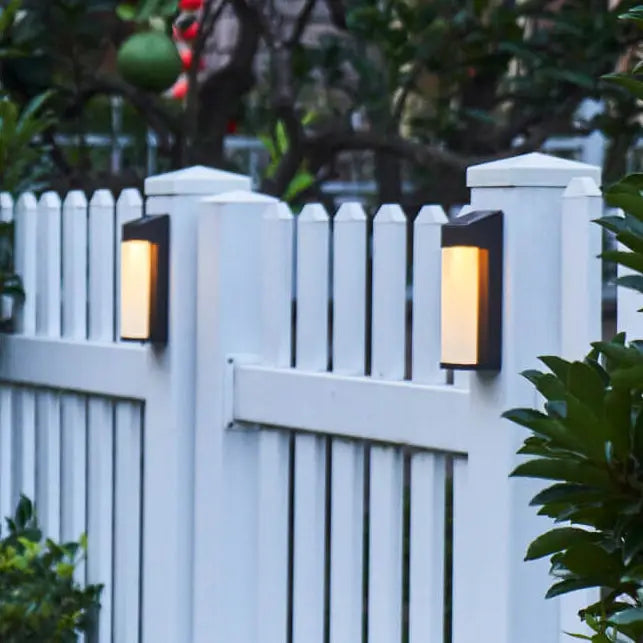 Solar Square Frosted Glass Waterproof Outdoor LED Wall Sconce Lamp Cuvalon