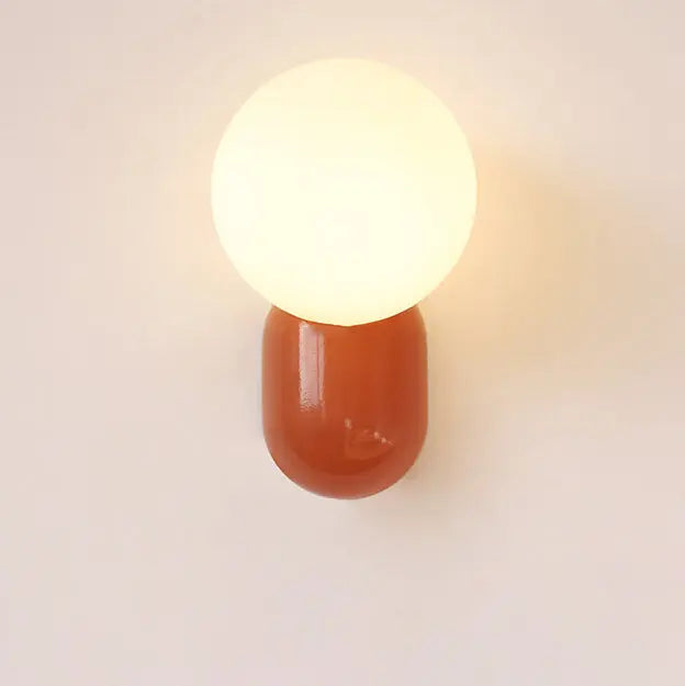 Macaron Cream Style Resin Glass Ball 1-Light Wall Sconce Lamp Cuvalon