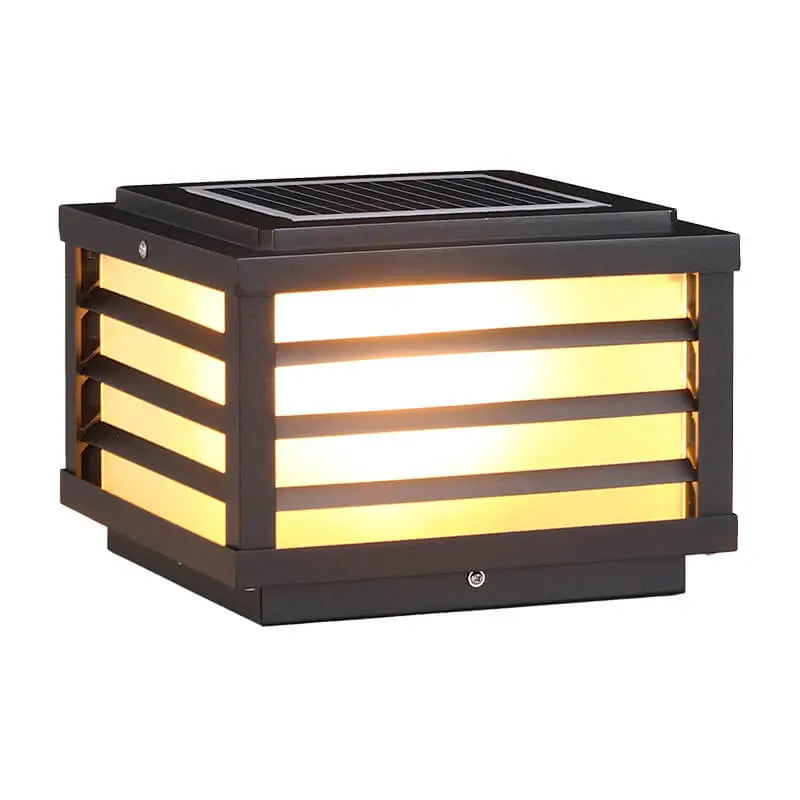 Modern Minimalist Waterproof Solar Square Aluminum PC LED Post Landscape Lighting for Garden Cuvalon