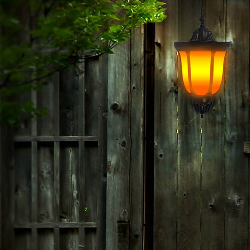 Solar Flame Lantern LED Outdoor Waterproof Landscape Wall Sconce Lamp Cuvalon