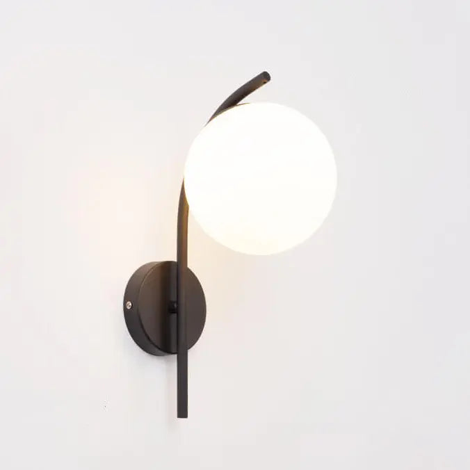 Nordic Arc Glass Globe 1-Light  Wall Sconce Lamp Cuvalon