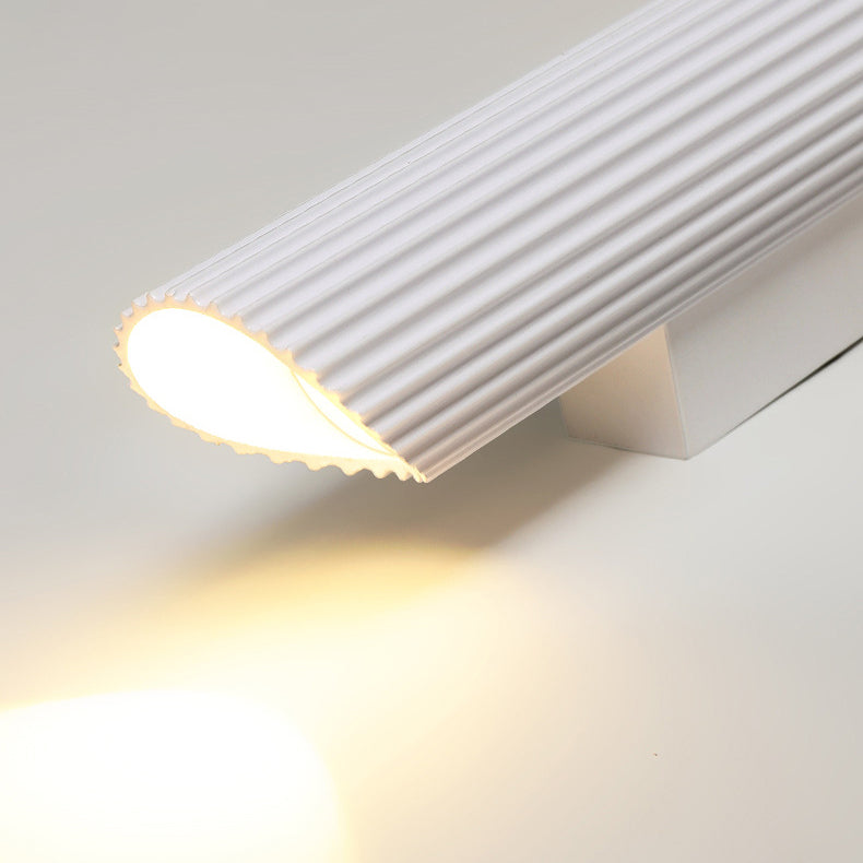 Modern Minimalist Cylinder Stripe Iron Aluminum LED Wall Sconce Lamp For Bedroom Cuvalon