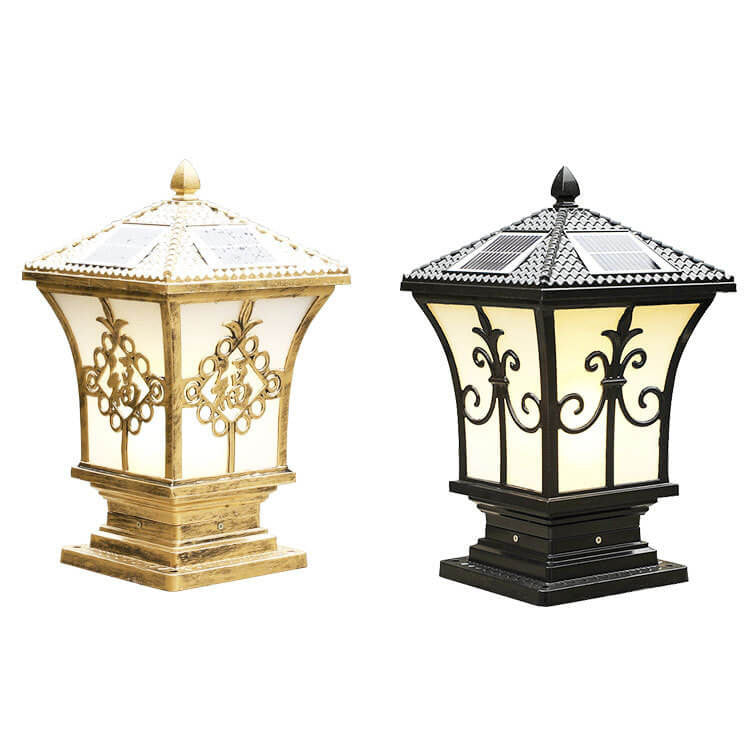 Modern Vintage Waterproof Patio Solar Outdoor Column Head Light Cuvalon