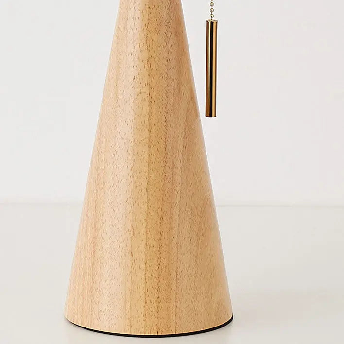 Japanese Minimalist Vintage Pleated Wooden Fabric LED Table Lamp Cuvalon