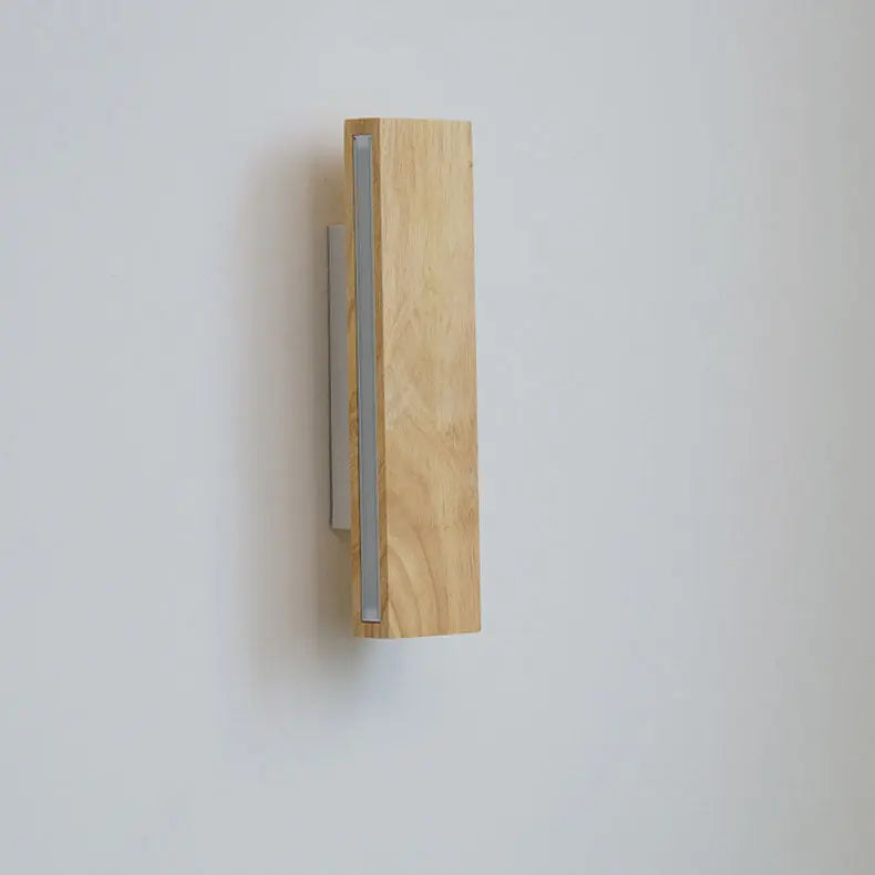 Japanese Minimalist Log Rectangular Flat Rotatable LED Wall Sconce Lamp Cuvalon