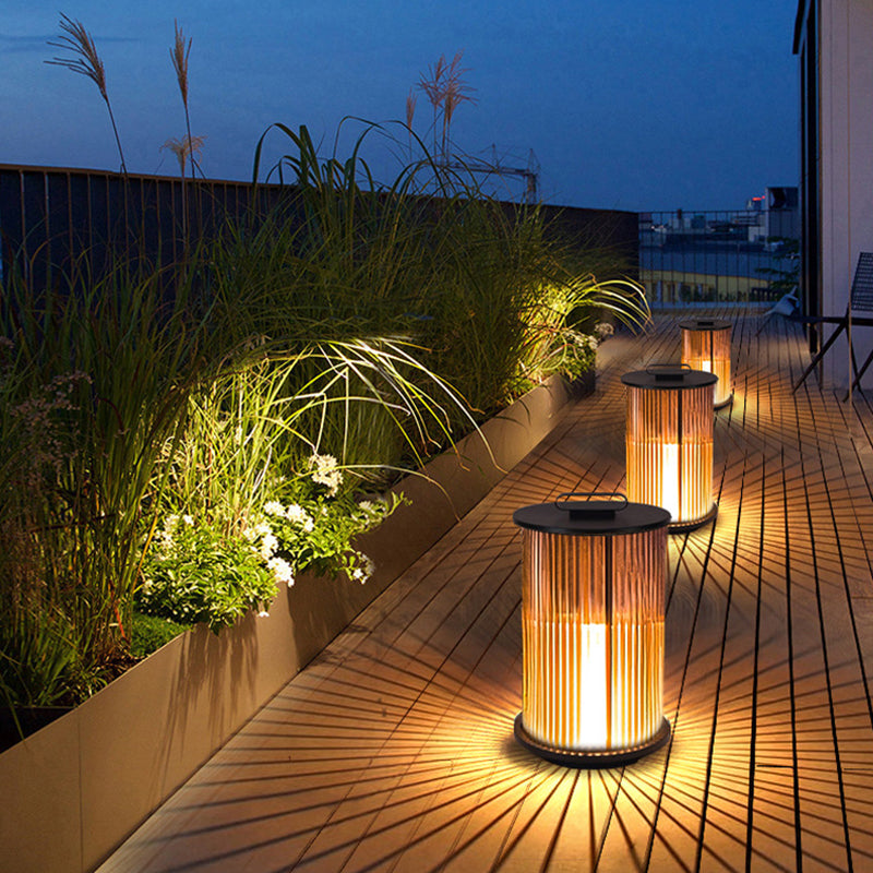 Modern Simplicity Cylinder Glass Stainless Steel 1-Light Landscape Light For Outdoor Patio Cuvalon
