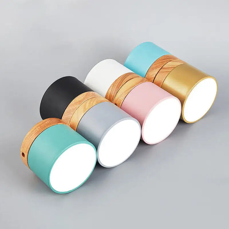 Scandinavian Macaroon Solid Color Log LED Flush Mount Ceiling Light Cuvalon