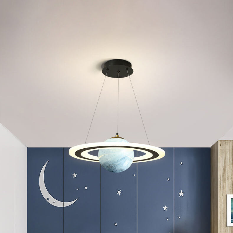 Modern Creative Space Planet Circle Kids LED Chandelier Cuvalon