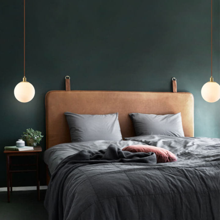 Nordic Minimalist White Orb 1-Light Pendant Light Cuvalon