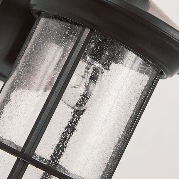 Industrial Vintage Bubble Glass Column 1-Light Outdoor Waterproof Wall Sconce Lamp Cuvalon