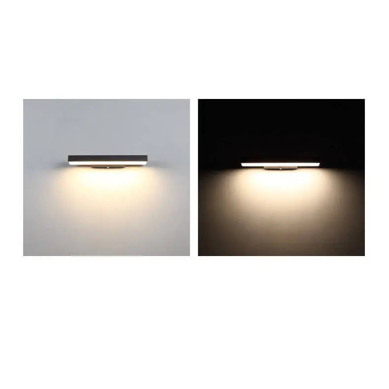 Modern Minimalist Rectangular Flat LED Sensor Outdoor Waterproof Wall Sconce Lamp Cuvalon