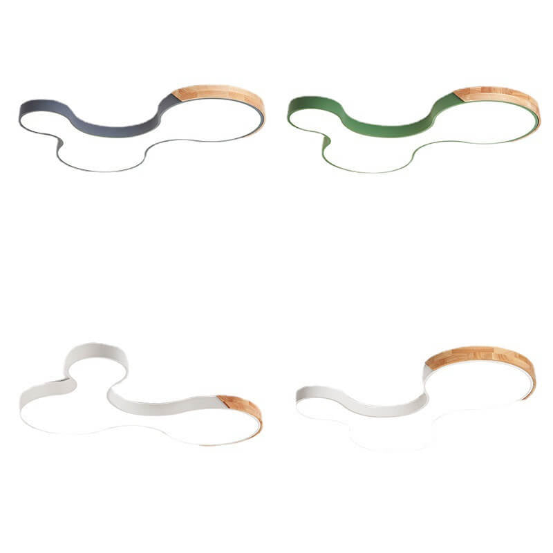 Nordic Macaron Shaped Block Clouds LED Flush Mount Ceiling Light Cuvalon