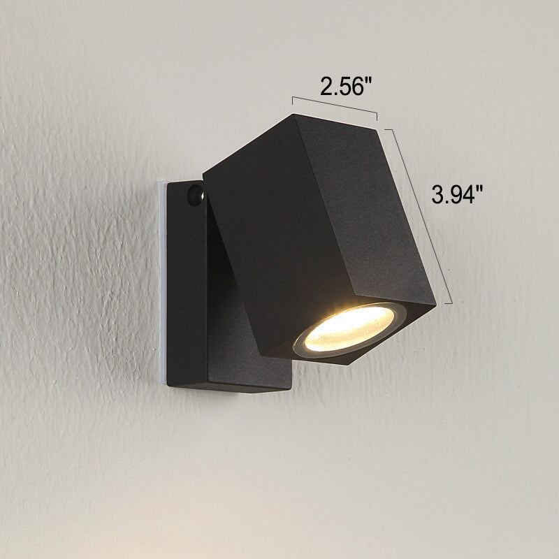 Modern Outdoor Waterproof Square Spotlight Adjustable Angle LED Garden Wall Sconce Lamp Cuvalon