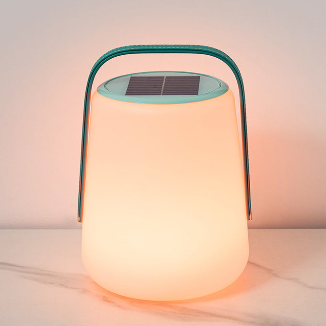 Modern Minimalist Solar Waterproof Leather PE Cylinder Striped Lantern Portable LED Landscape Lighting Outdoor Light For Outdoor Patio Cuvalon