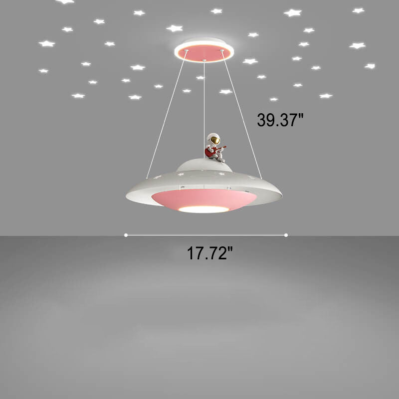 Modern Creative Flying Saucer Space Astronaut Children LED Chandelier Cuvalon