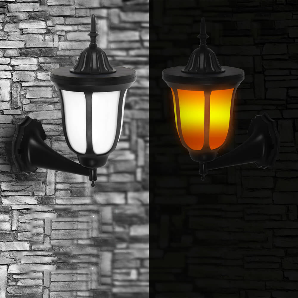 Solar Flame Lantern LED Outdoor Waterproof Landscape Wall Sconce Lamp Cuvalon