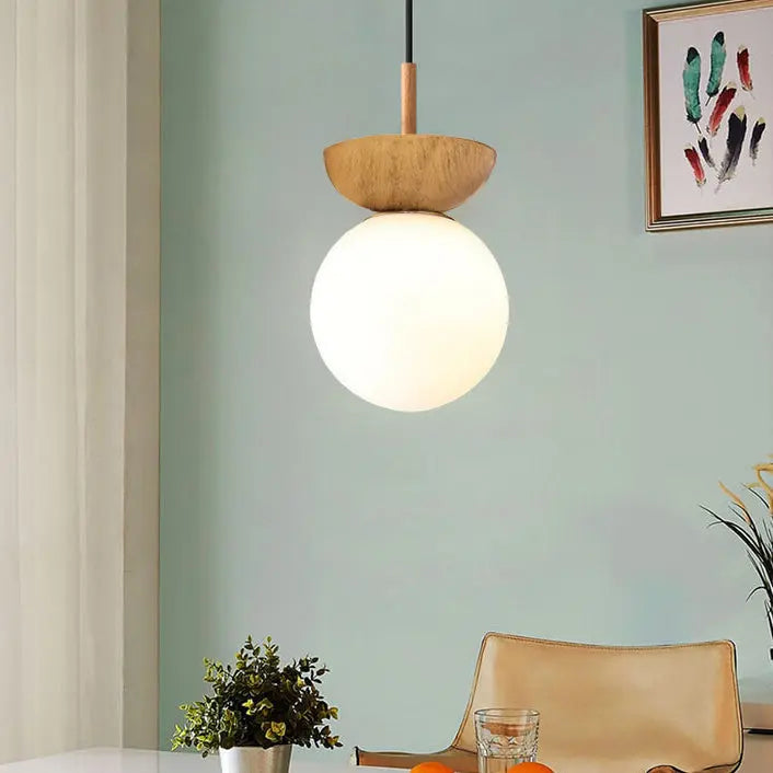 Modern Minimalist Glass Iron Orb 1-Light Semi-Flush Mount Light/Pendant Light for Living Room Cuvalon