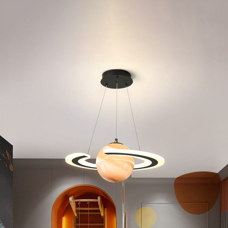 Modern Creative Space Planet Circle Kids LED Chandelier Cuvalon