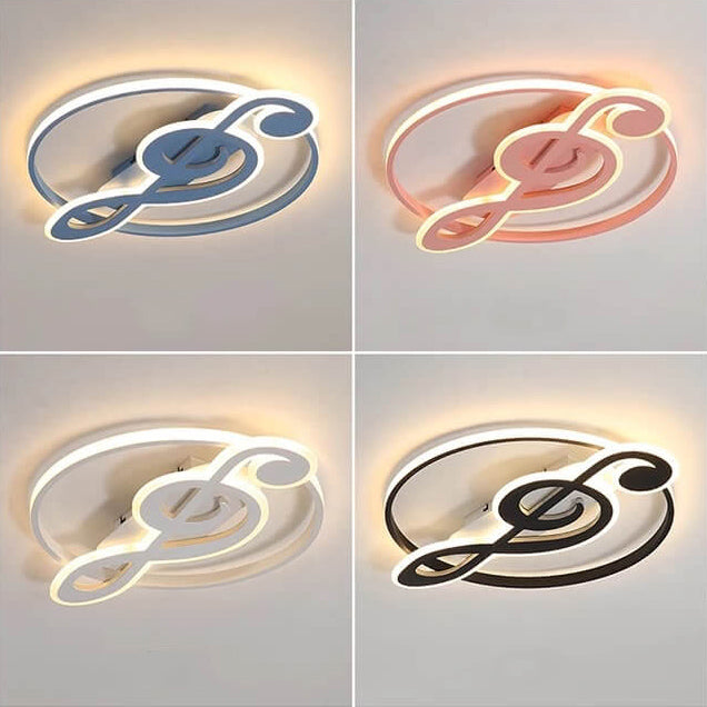 Nordic Creative Music Notes Design LED Flush Mount Ceiling Light Cuvalon